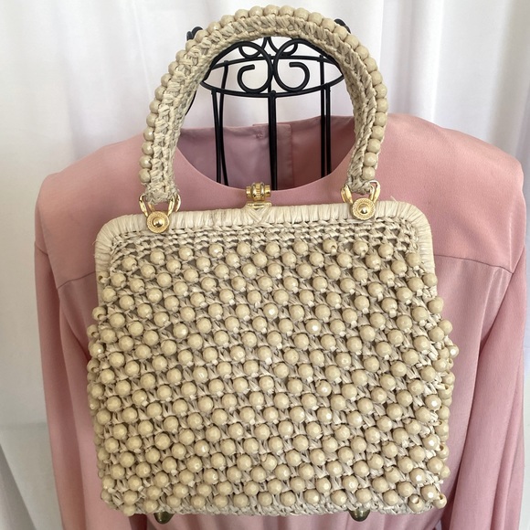 lefcort Handbags - Italian hand beaded, vintage handbag